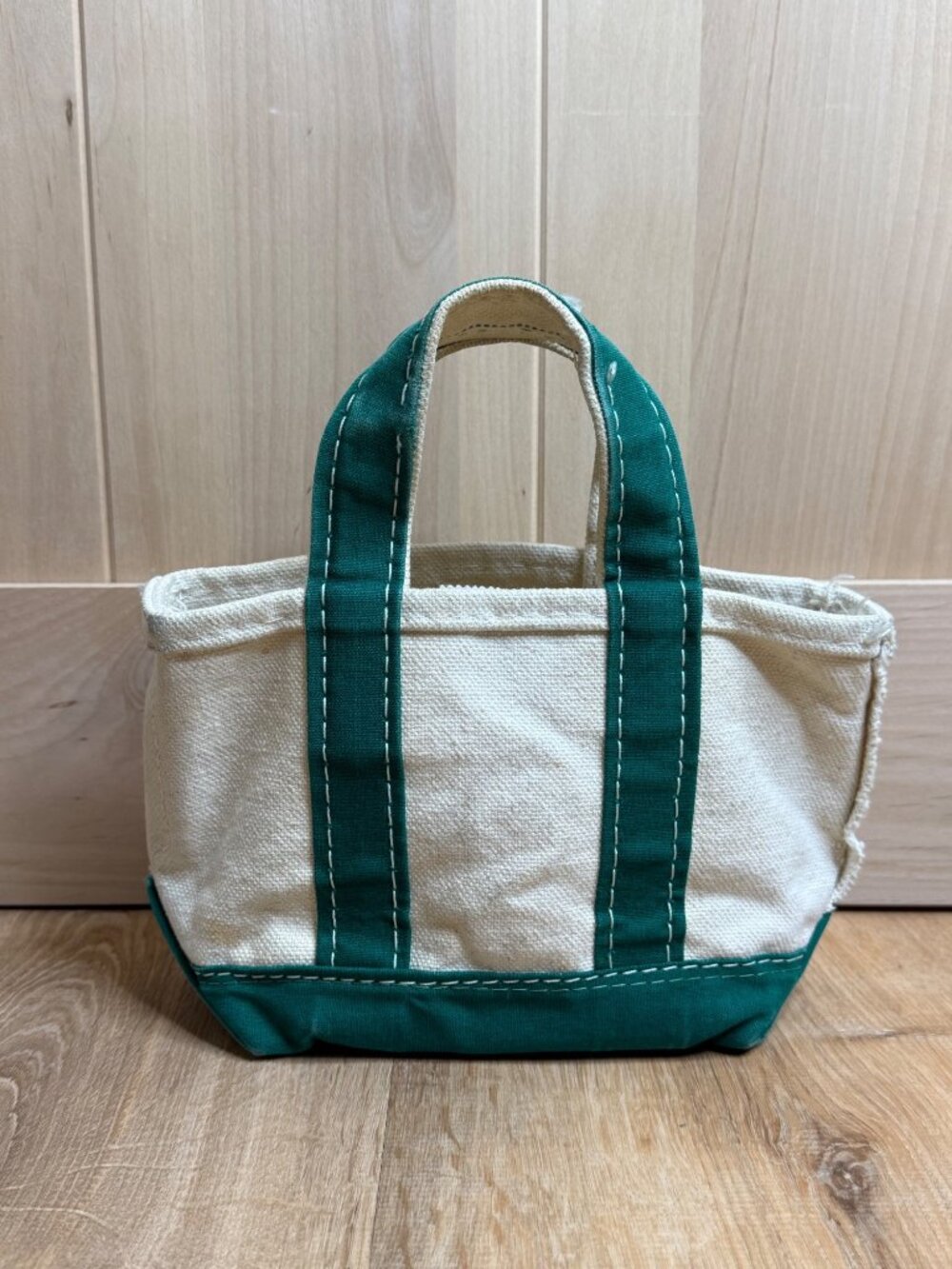 Vintage 70s 80s LL Bean Green Micro Mini Boat & Tote Canvas Bag Sawtooth Tag - Picture 5 of 12